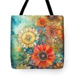 Christian Bible Verse Quote Floral Typography - Walk By Faith #3 Tote Bag
