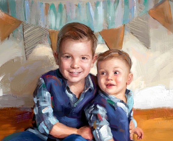 custom portrait painting from photo near me
