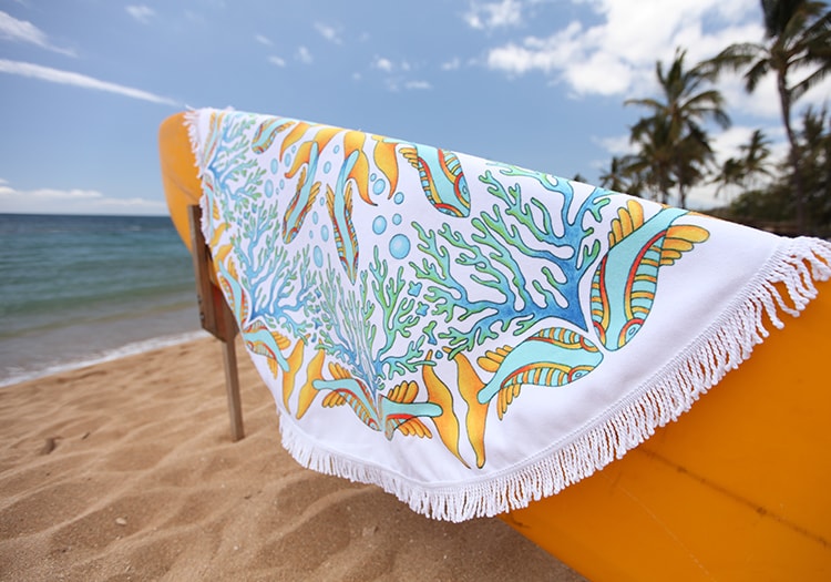 60" Diameter Round Beach Towel DEKO KASSA When Life Gives You Lemons Microfiber